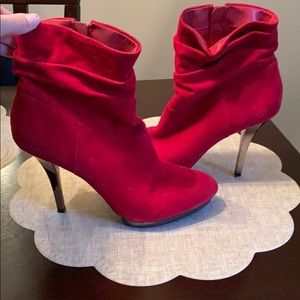 I•N•C red comfortable booties
